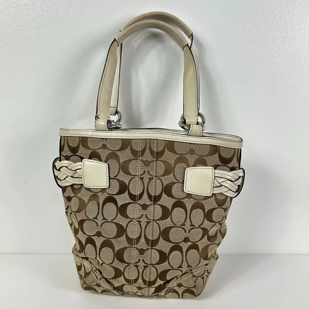 Vintage Coach Jacquard Leather C Monogram Logo Purse Hand Bag